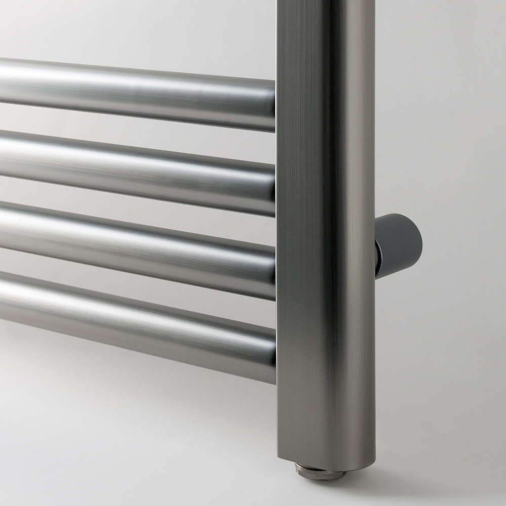 EliteHeat Steel Ladder Heated Towel Rail 25mm Bars - Brushed Black