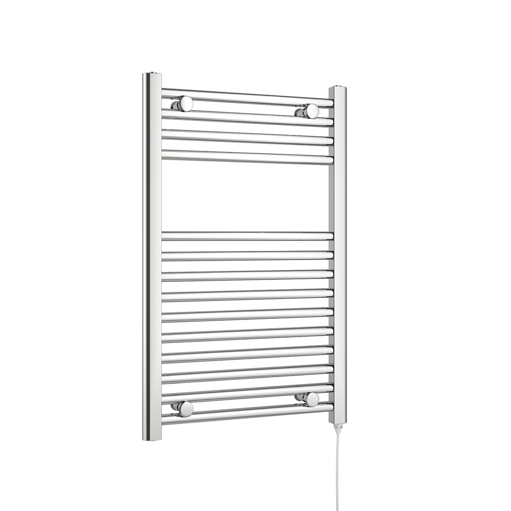 Brenton Apollo Electric Straight Chrome Heated Towel Rail - 800 x 500mm