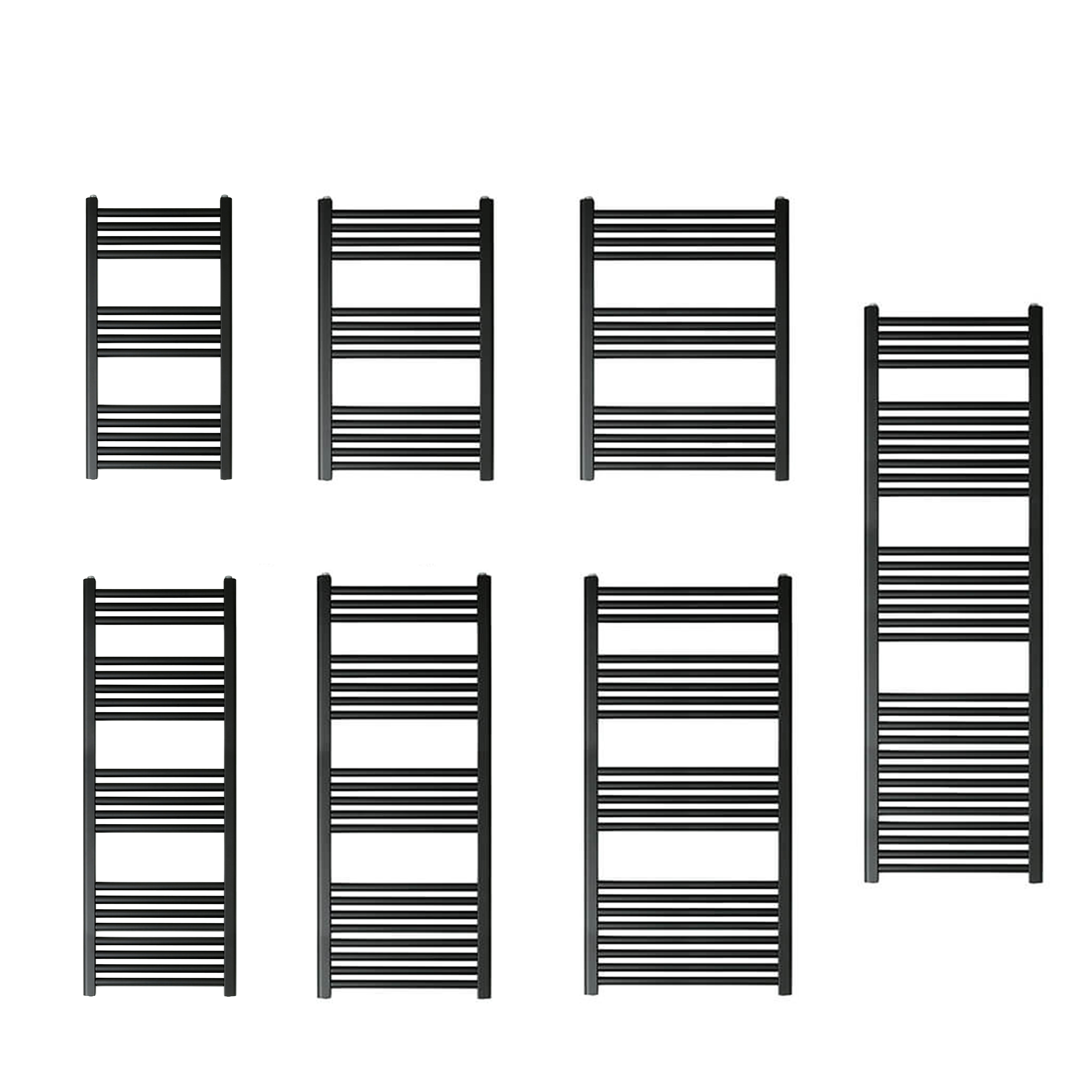 EliteHeat Steel Ladder Heated Towel Rail 25mm Bars - Matt Black
