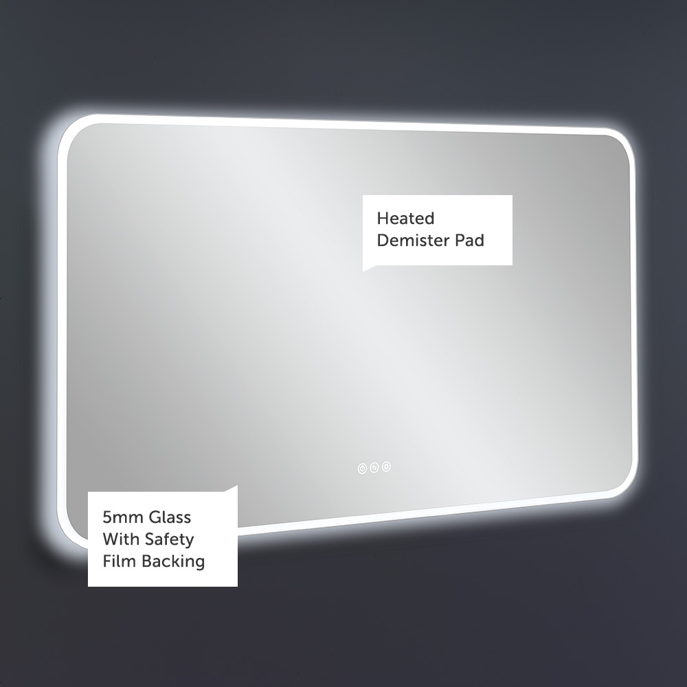Crosswater Svelte Dimmable Illuminated Mirror with Demister & Colour Change LEDs - 500, 600 & 1200mm