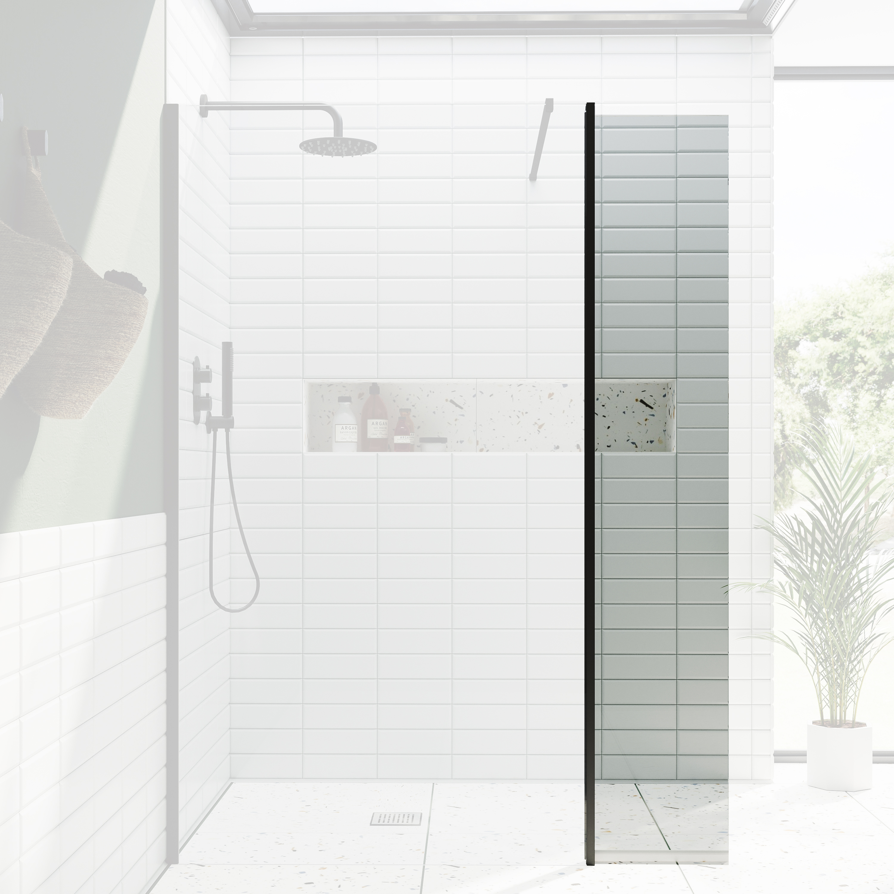 Harbour i10 Hinged 8mm Return Panel for Harbour i10 Glass Panels - Matt Black