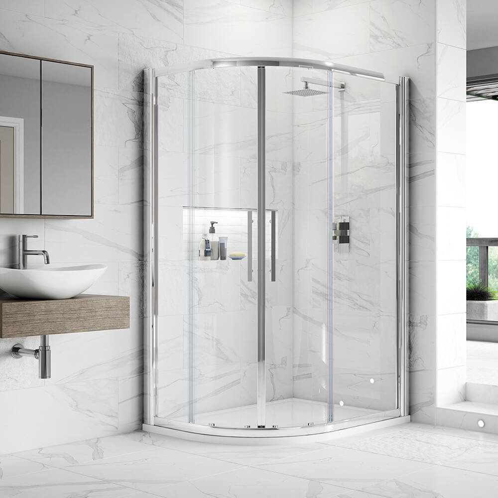 Vellamo 8mm Easy Clean Offset Quadrant Shower Enclosure