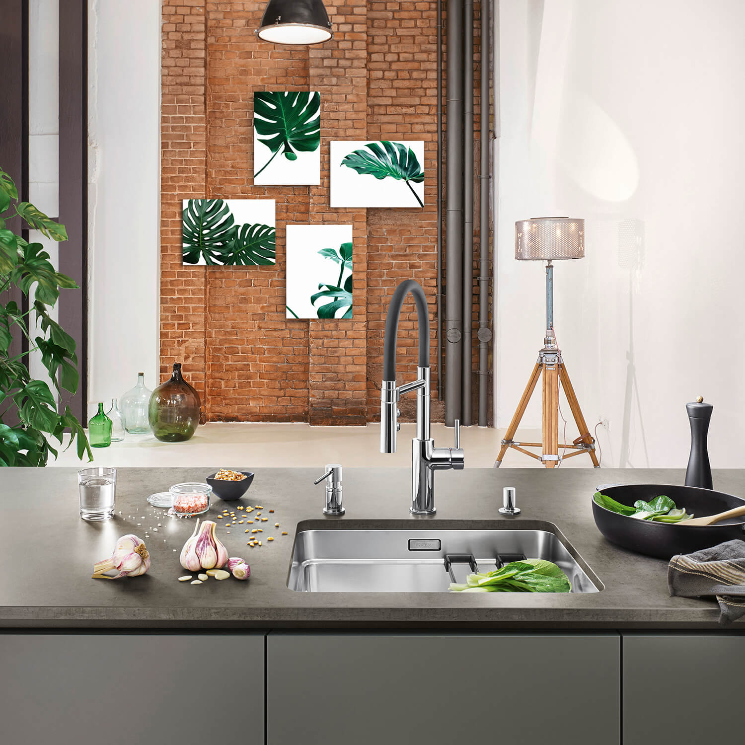 Blanco Catris-S Flexo Single Lever Pull Out Kitchen Mixer Tap with Dual Spray