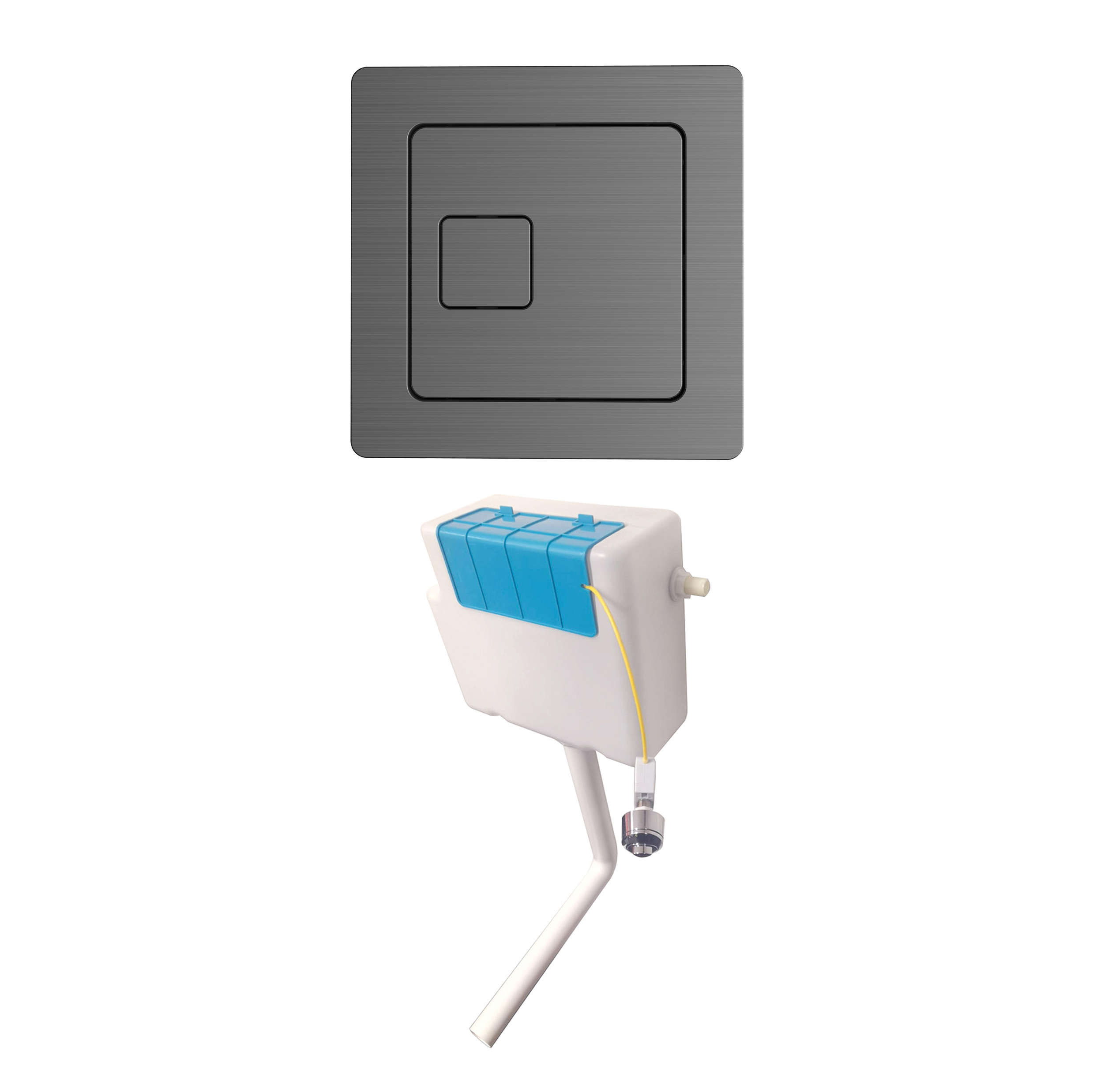 Drench Dual Flush Concealed Cistern with Square Dual Flush Button