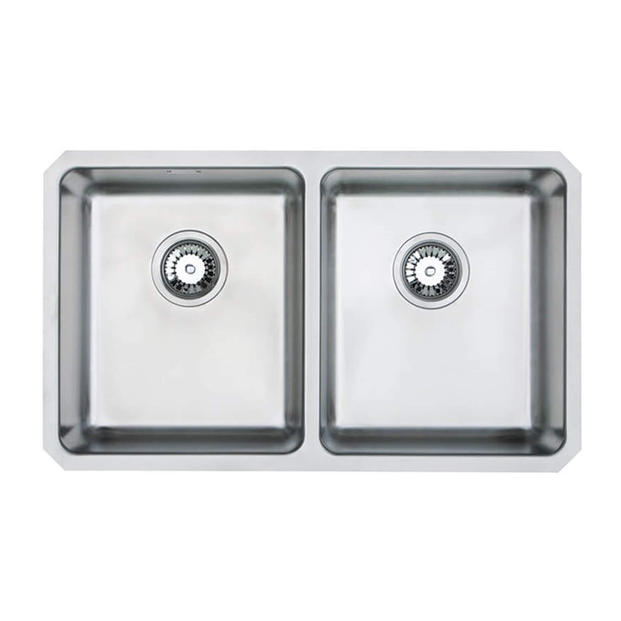 Vellamo Horizon Double Bowl Undermount Stainless Steel Kitchen Sink & Waste Kit - 760 x 450mm