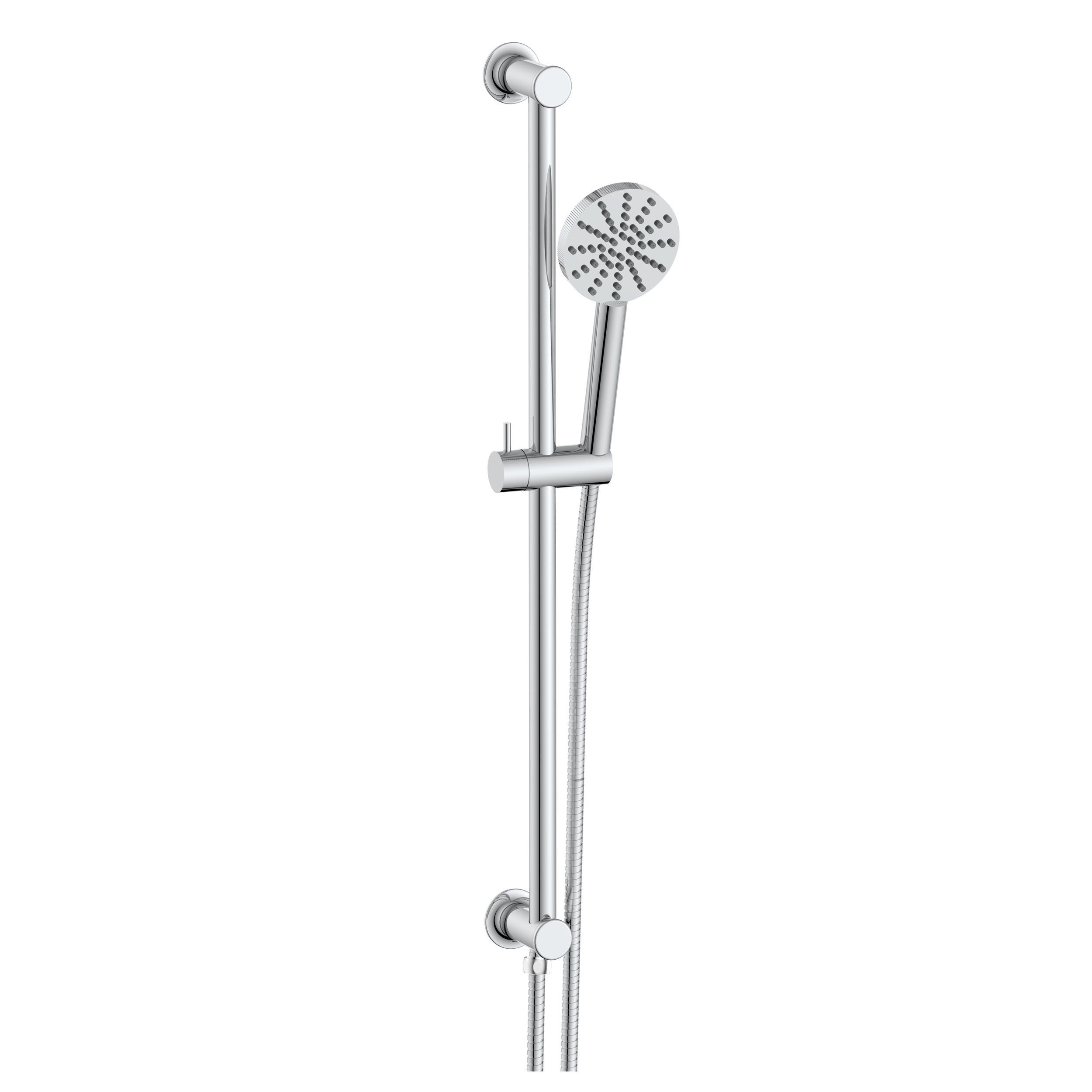 Core Fluted Slide Rail Shower Kit, Shower Handset & Hose with Integrated Elbow