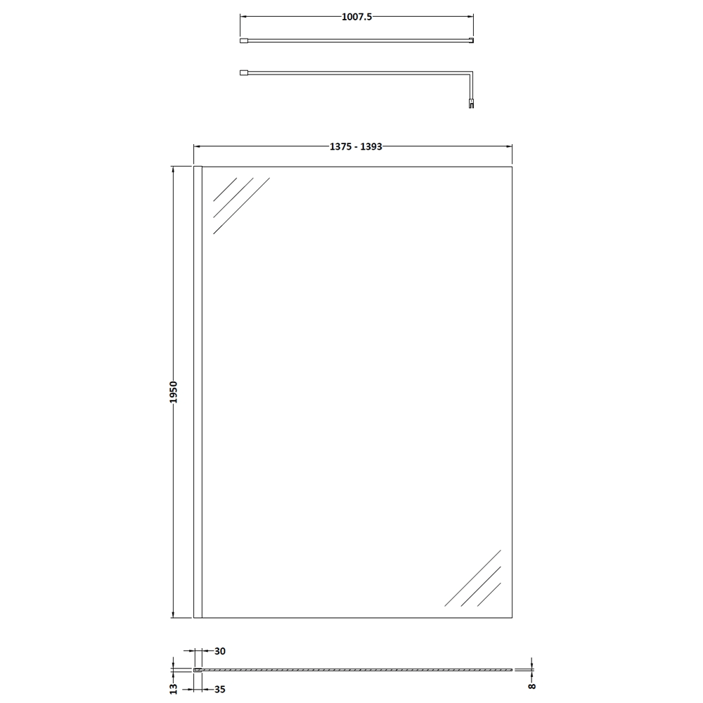 Vellamo 8mm Easy Clean Walk In 2 Panel Pack