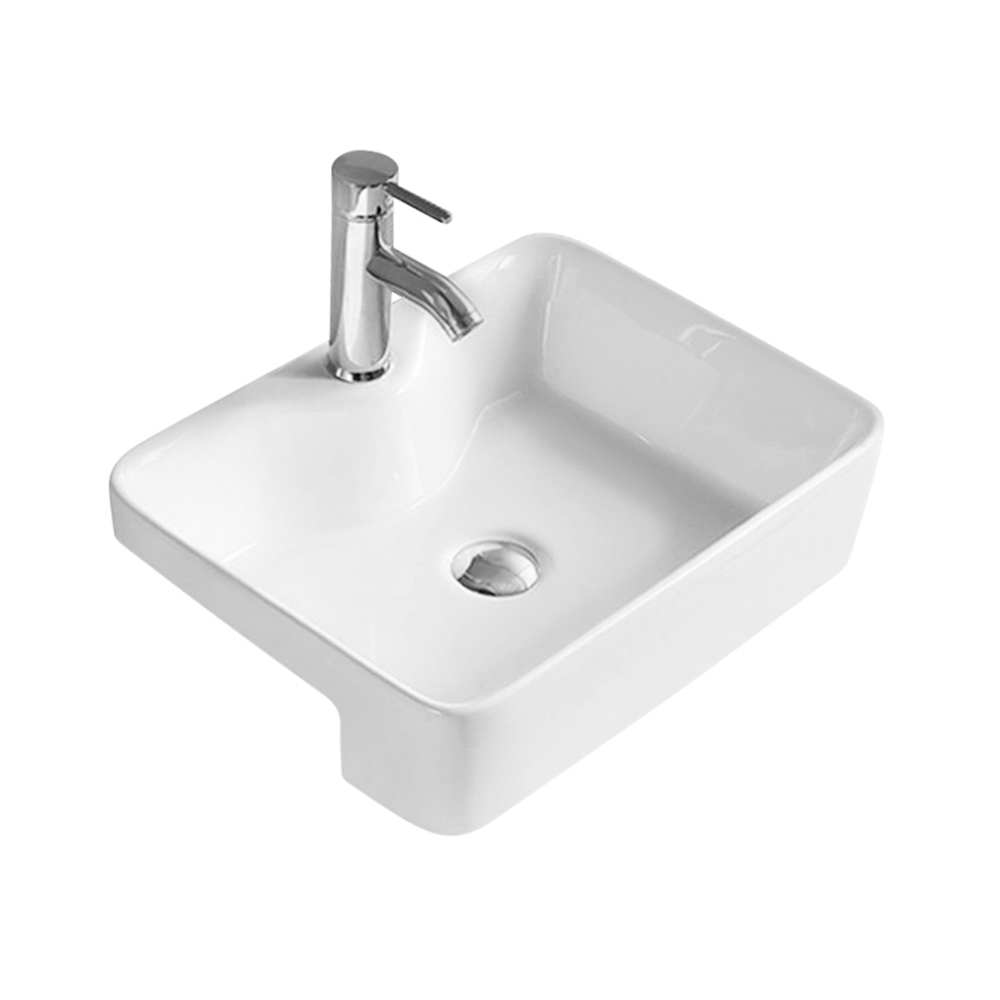 Hudson Reed 480mm Rectangular Semi-Recessed Countertop Basin