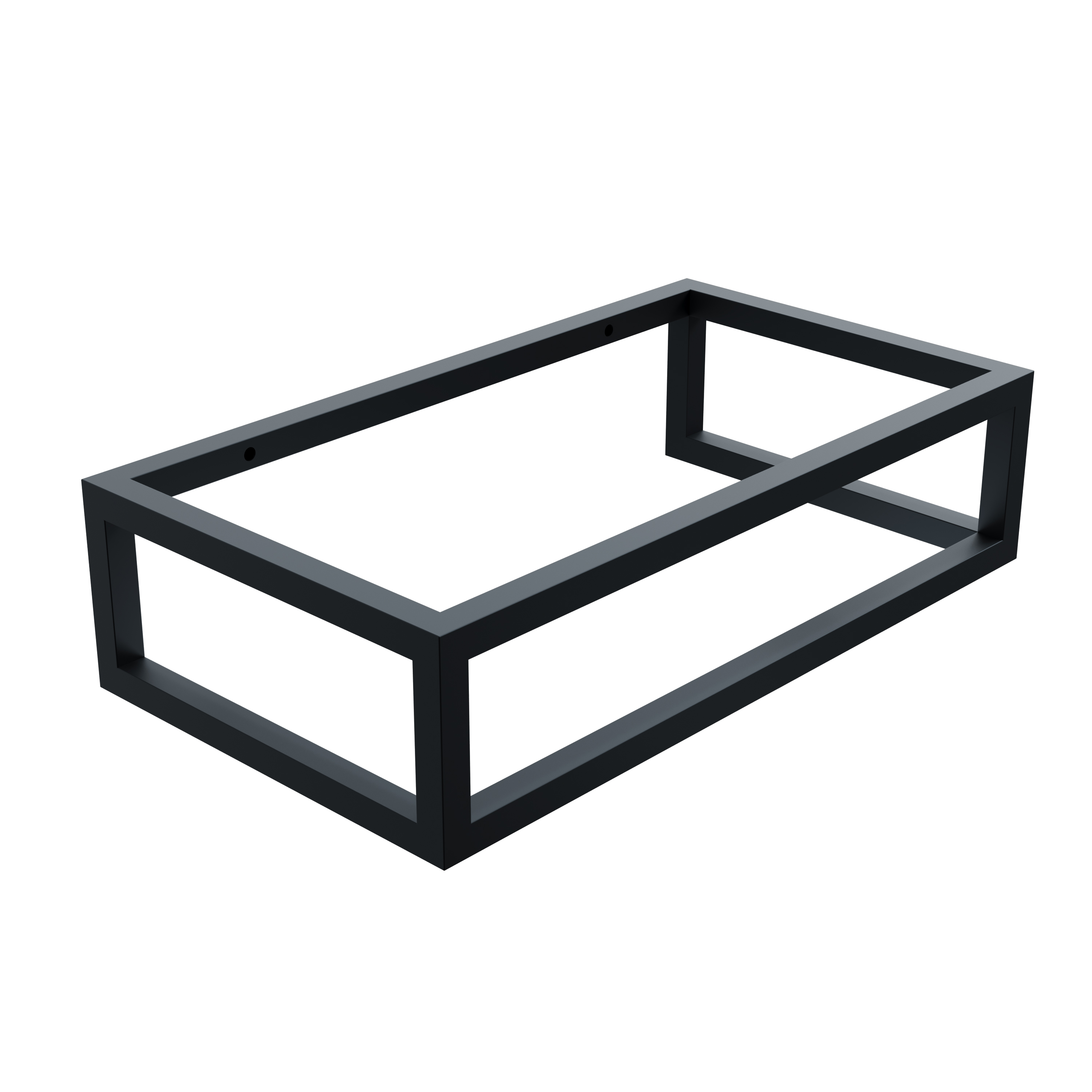 Harbour Concrete 400mm Cloakroom Wall Hung Atlantic Teal Basin & Matt Black Frame