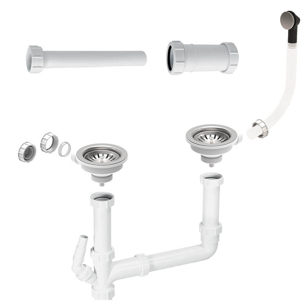 Waste Kit for Villeroy & Boch Provence 1200/600 Double Bowl Sit-On Sink