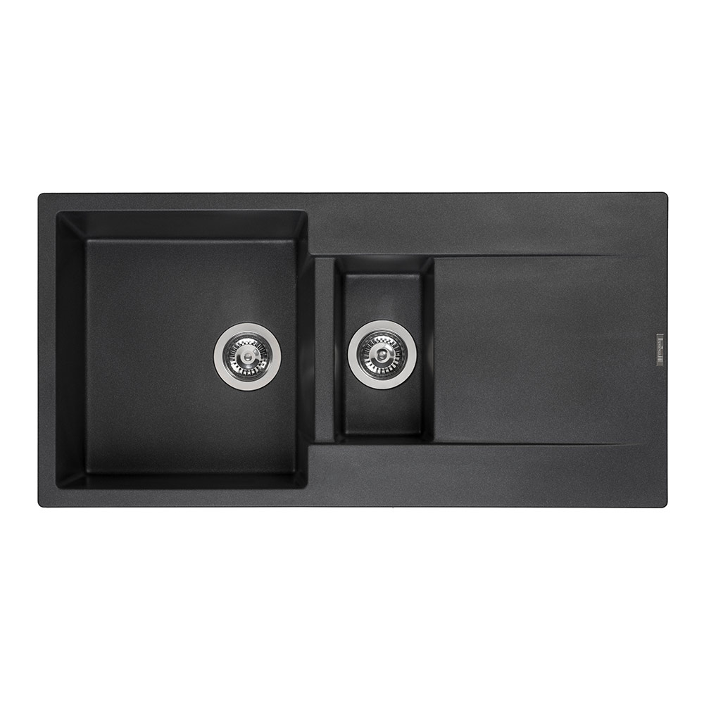 Reginox Amsterdam 1.5 Bowl Granite Composite Kitchen Sink & Waste Kit with Reversible Drainer - 1000 x 500mm