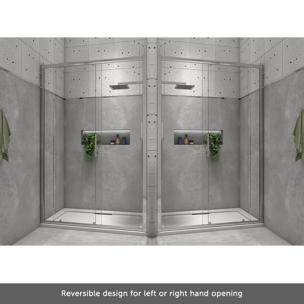 Harbour i8 Easy Clean 8mm Sliding Shower Door & Optional Side Panel