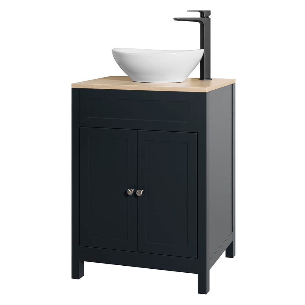 Butler & Rose Catherine 600mm Floorstanding Vanity Unit with Country Oak-Effect Countertop