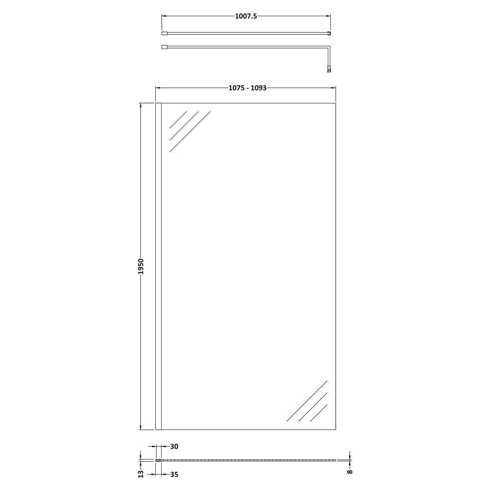 Vellamo 8mm Easy Clean Walk In 2 Panel Pack