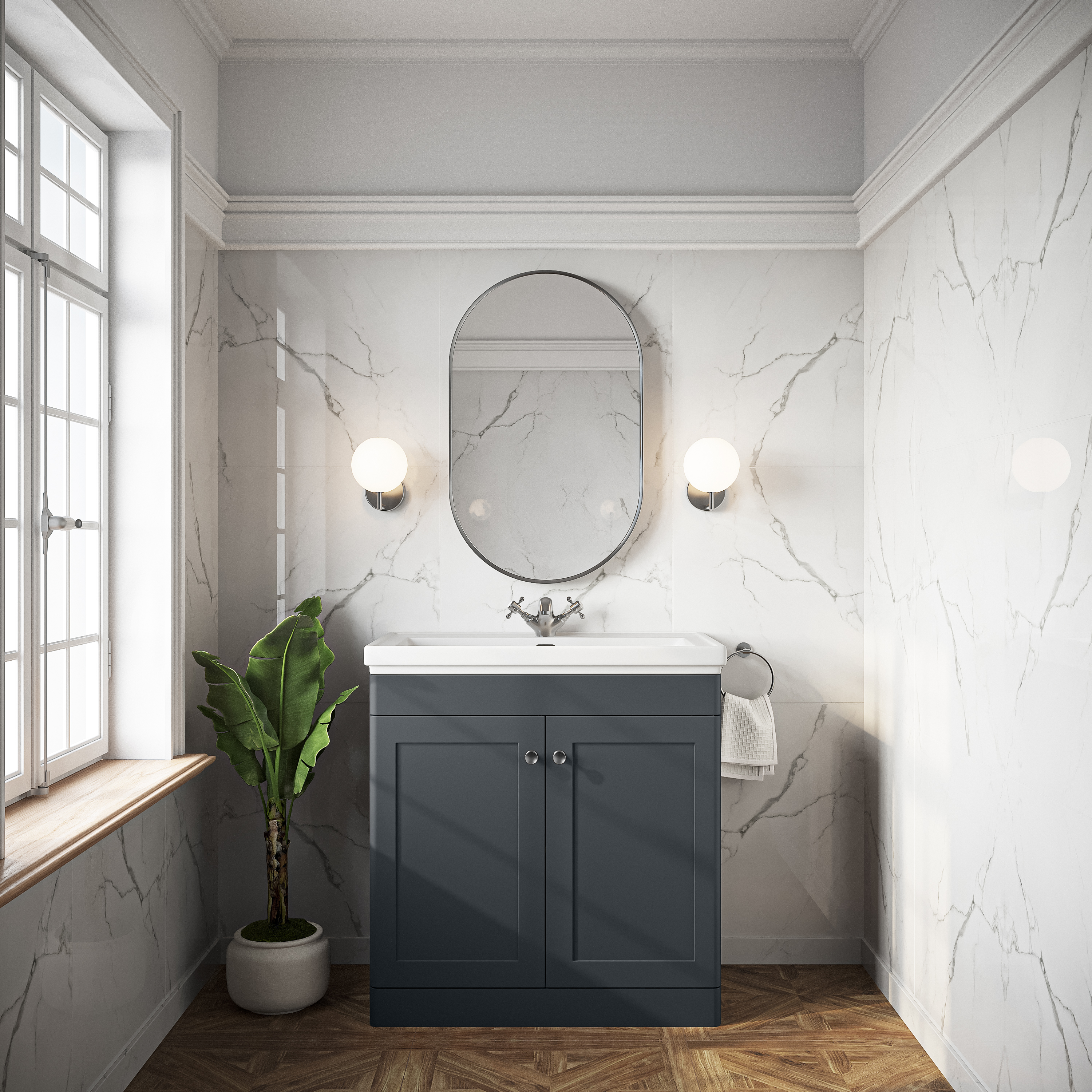 Butler & Rose Ophelia 800mm Floorstanding 2 Door Vanity Unit & Basin