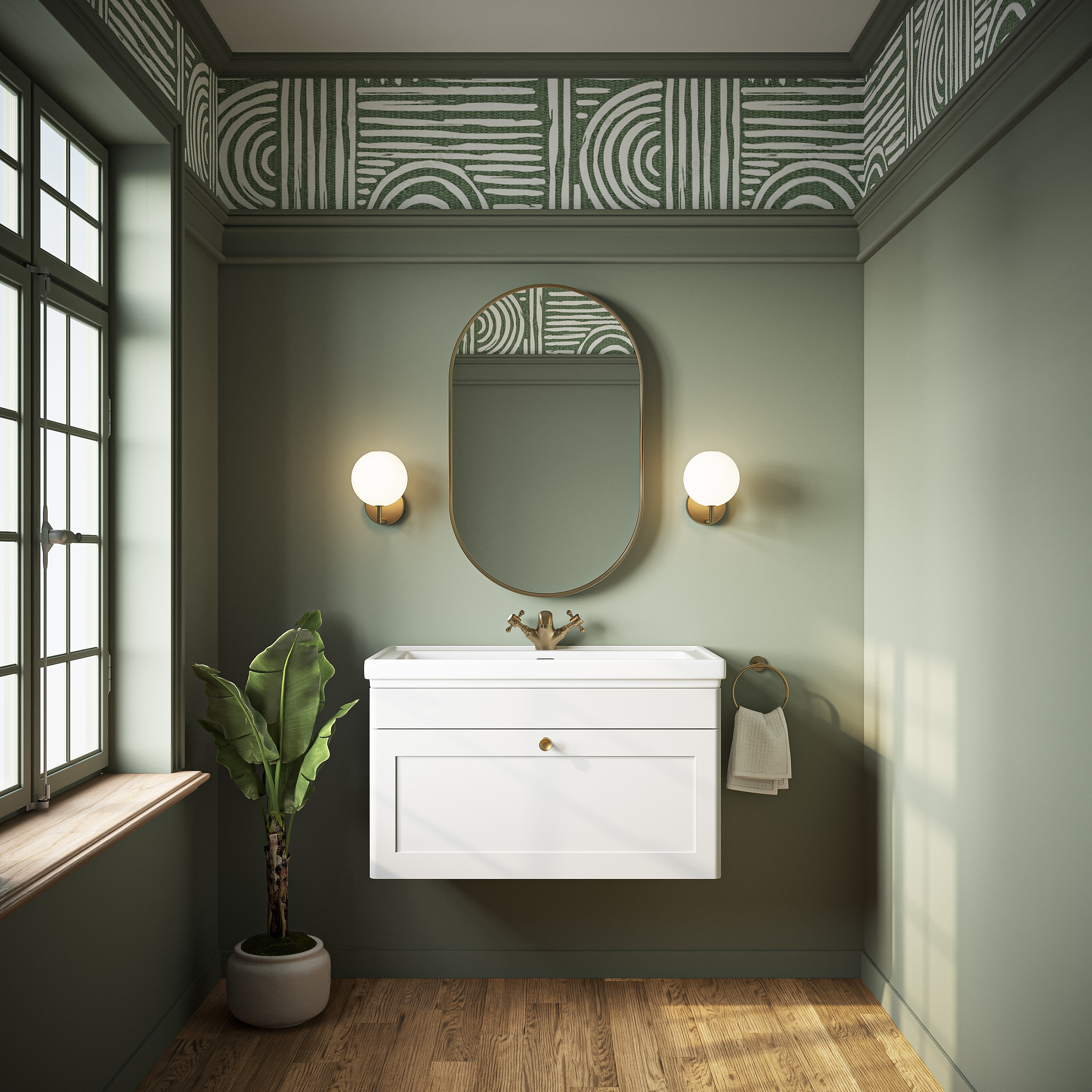 Butler & Rose Ophelia 800mm Wall Mounted 1 Drawer Vanity Unit & Basin