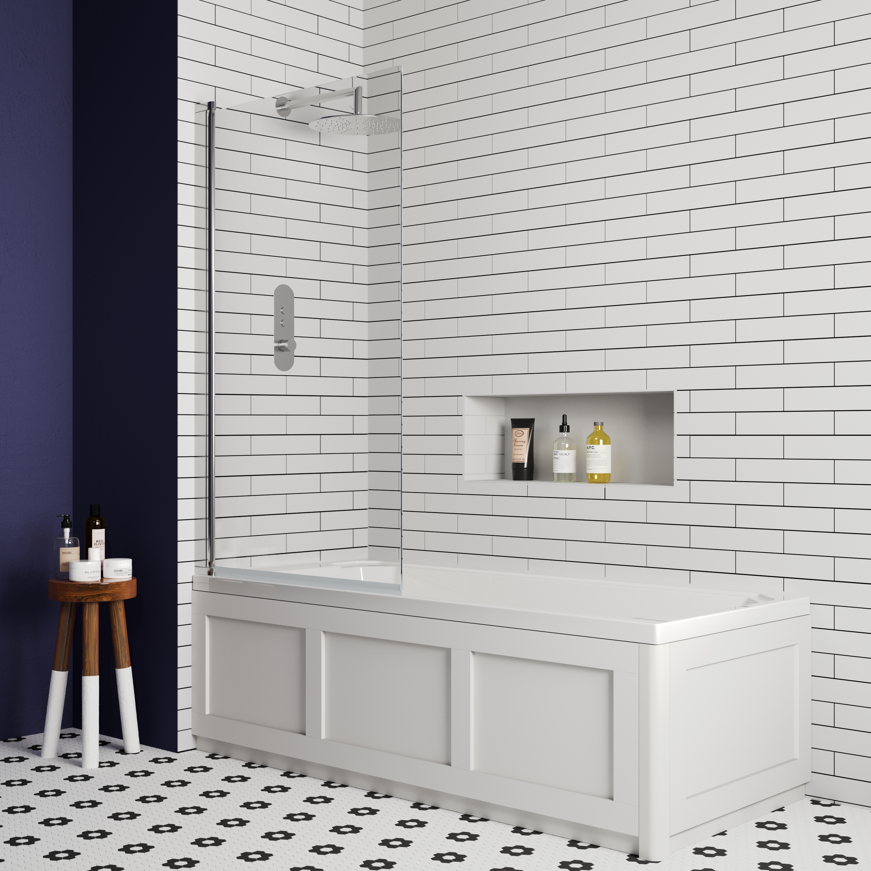 Butler & Rose Art Deco Shower Bath & Shower Screen