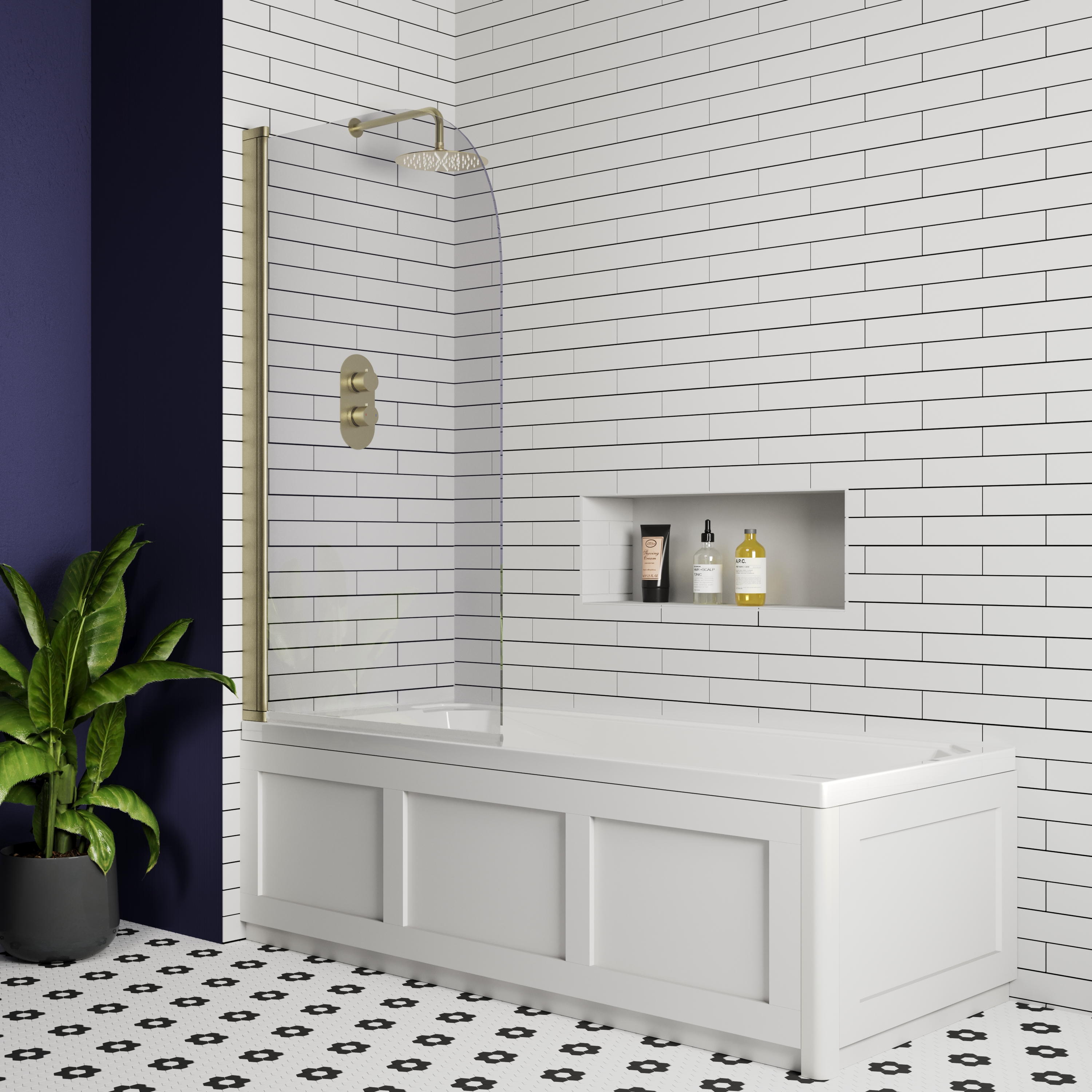 Butler & Rose Art Deco Shower Bath & Shower Screen
