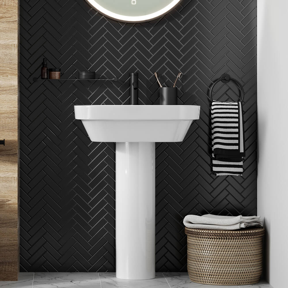 Britton Bathrooms Hoxton Towel Ring - Matt Black