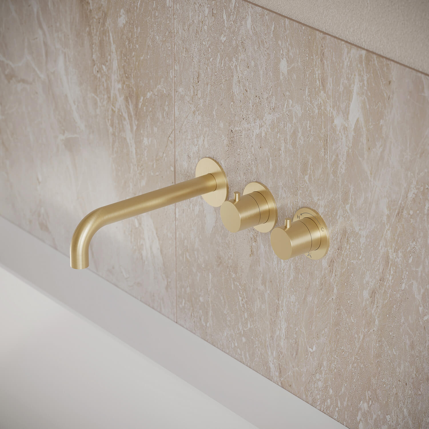 Crosswater Module 3 Outlet 2 Handle Concealed Thermostatic Shower Valve & Bath Spout