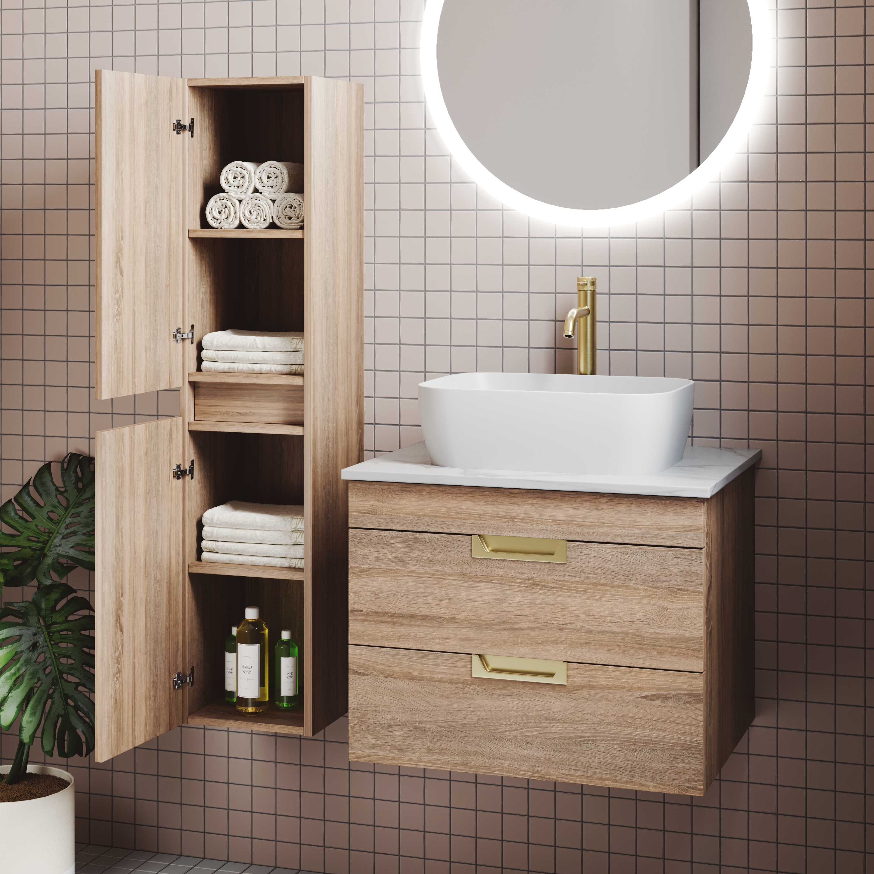 Isla/Freddie 1200mm Wall Mounted Tall Storage Cabinet