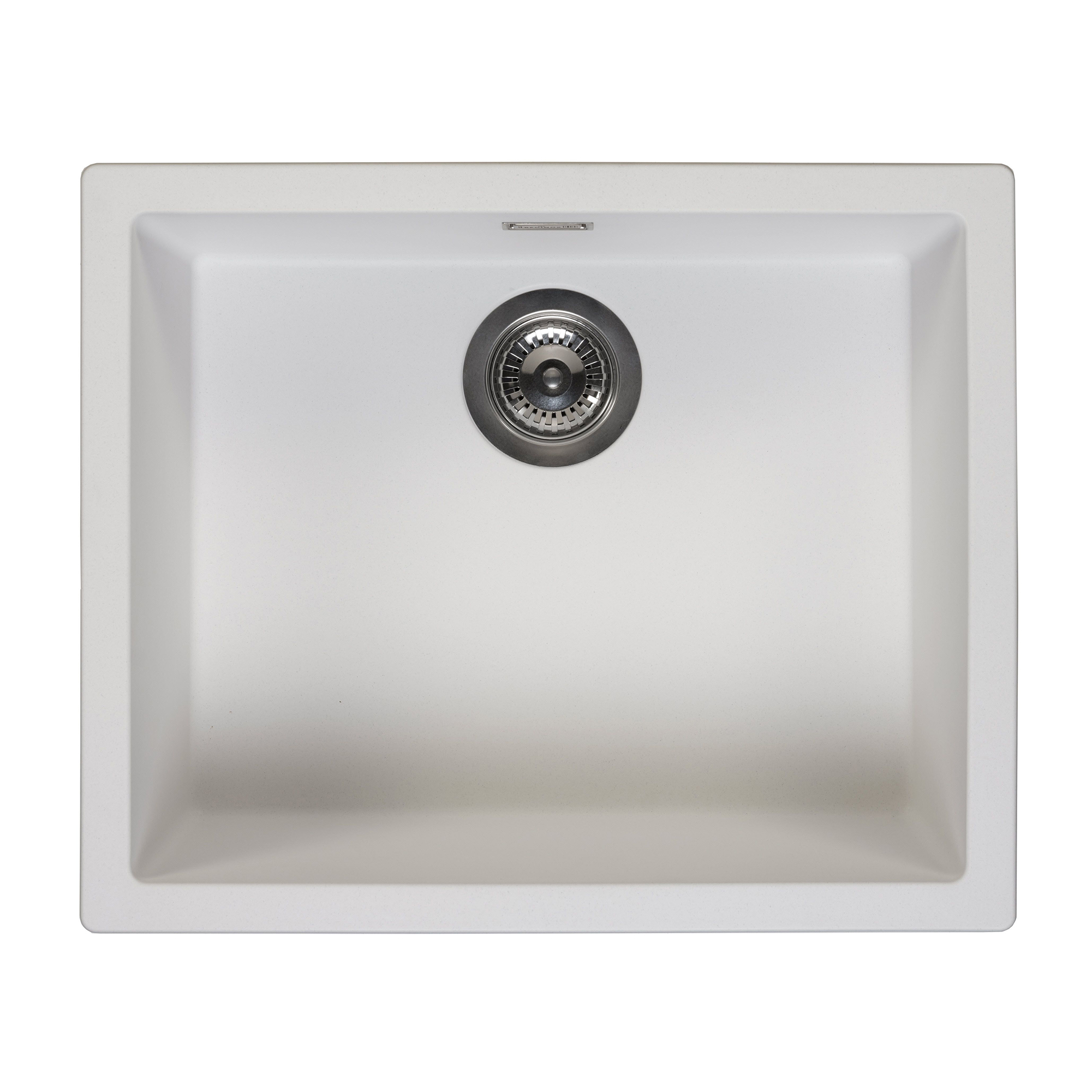 Reginox Amsterdam 50 Single Bowl Granite Composite Inset / Undermount Kitchen Sink & Waste Kit - 560 x 460mm