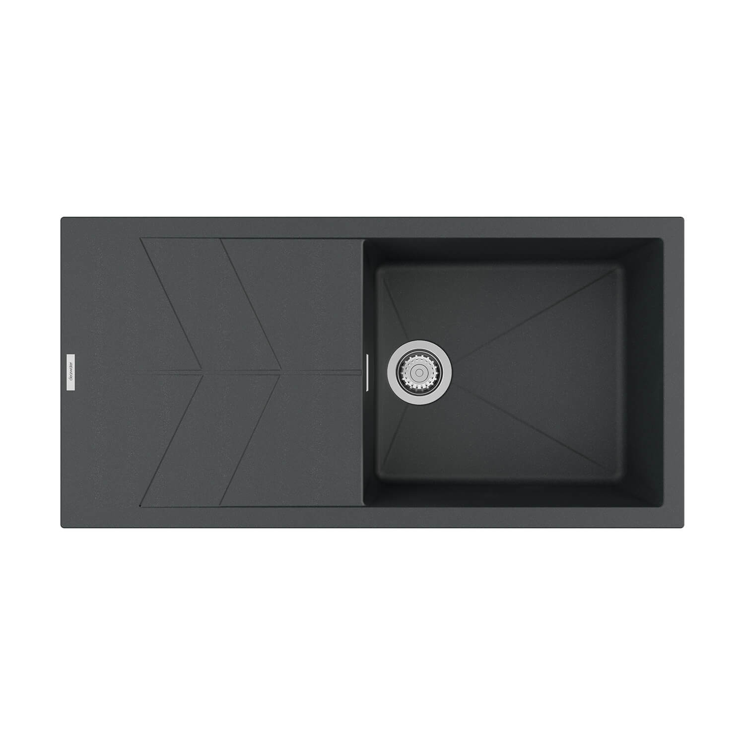 Clearwater Rio 1 Bowl Granite Composite Sink & Waste with Reversible Drainer - 1000 x 500mm