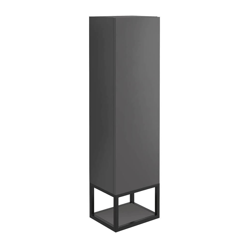 Harbour Virtue 1100mm Wall Mounted Tall Storage Cabinet with Matt Black Frame Shelf