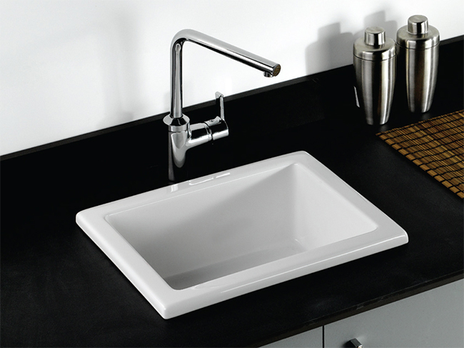 RAK Gourmet Laboratory White Ceramic Single Bowl Sink - 460mm x 365mm