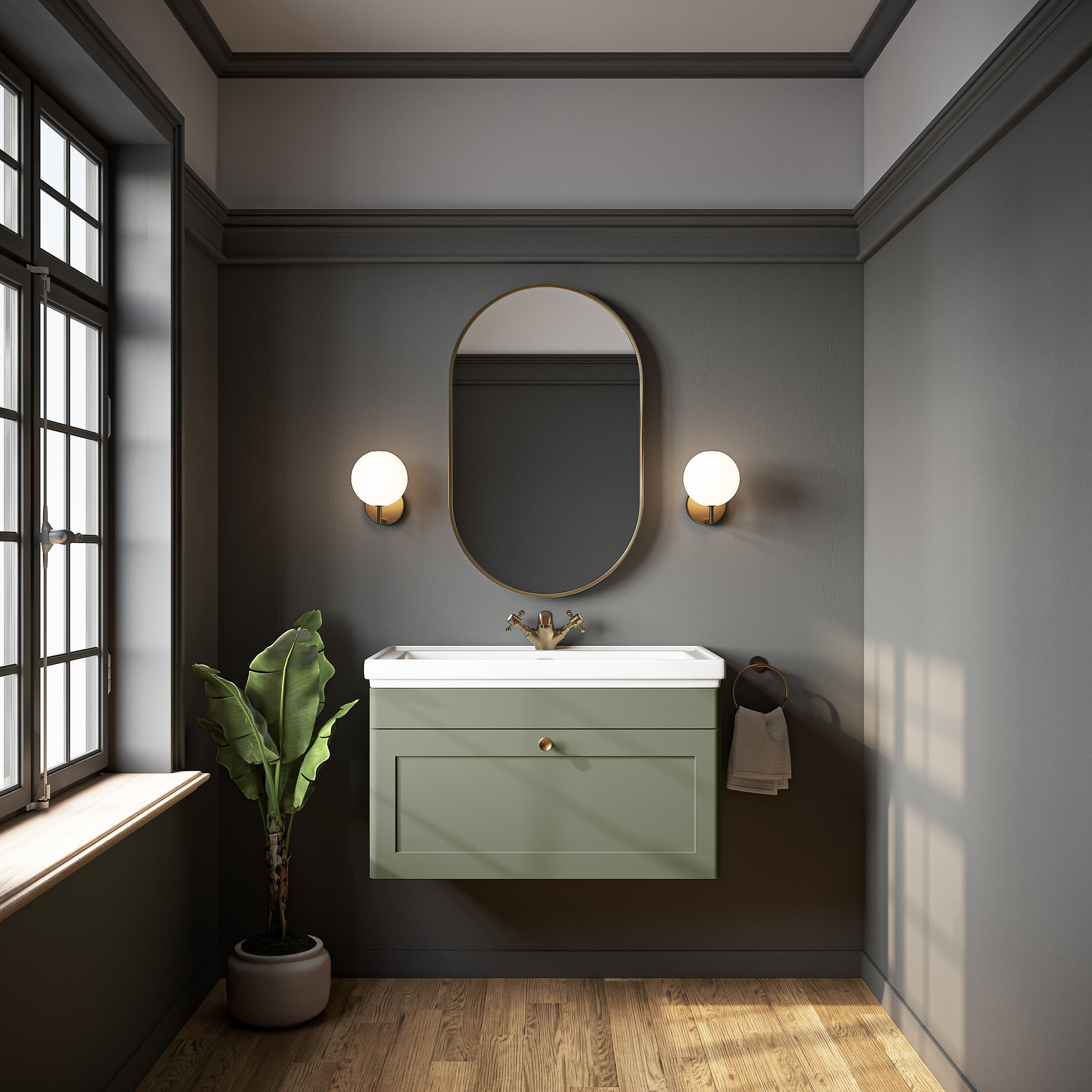 Butler & Rose Ophelia 800mm Wall Mounted 1 Drawer Vanity Unit & Basin