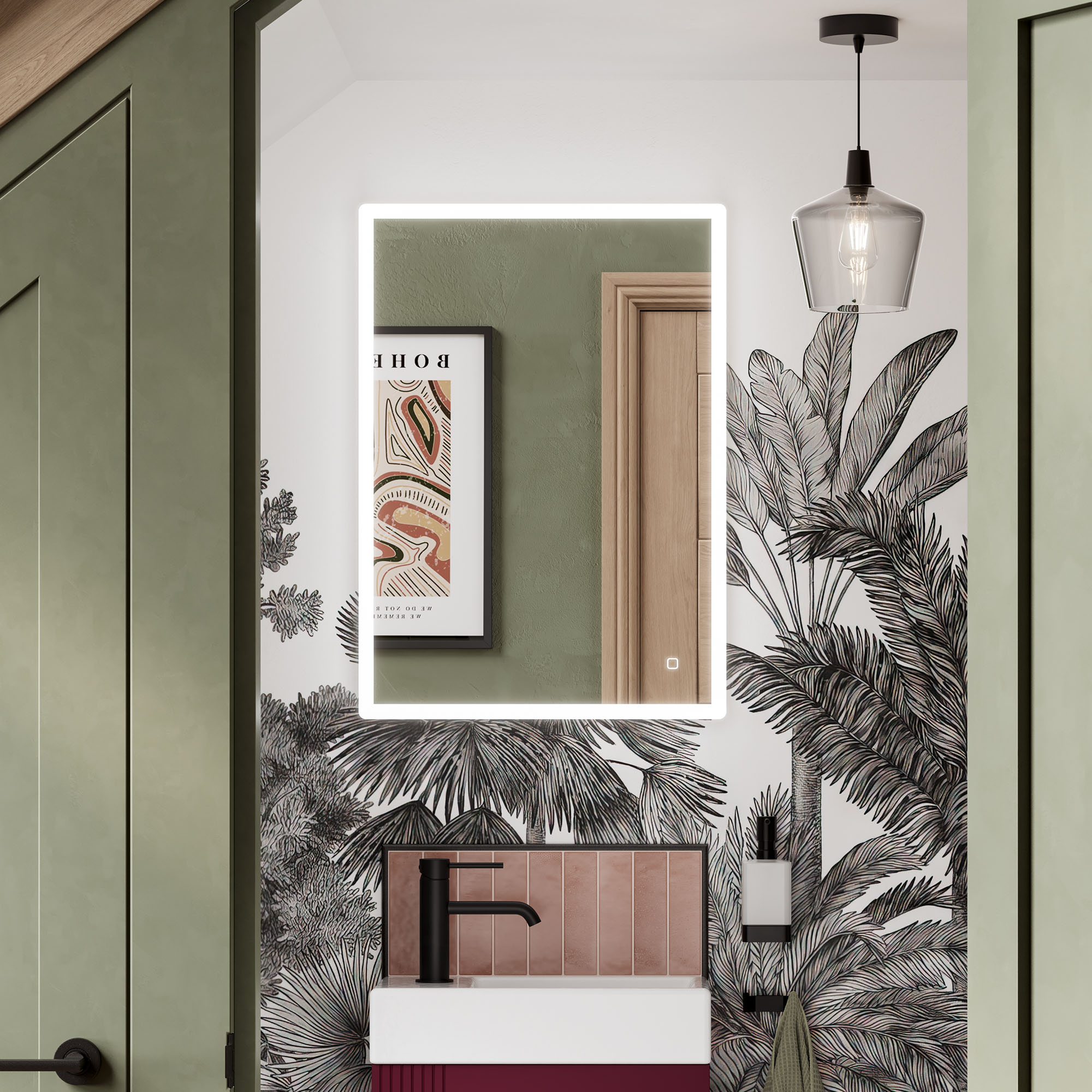 hib. Vega LED Illuminated Rectangular Mirror with Demister Pad & Colour Change LEDs
