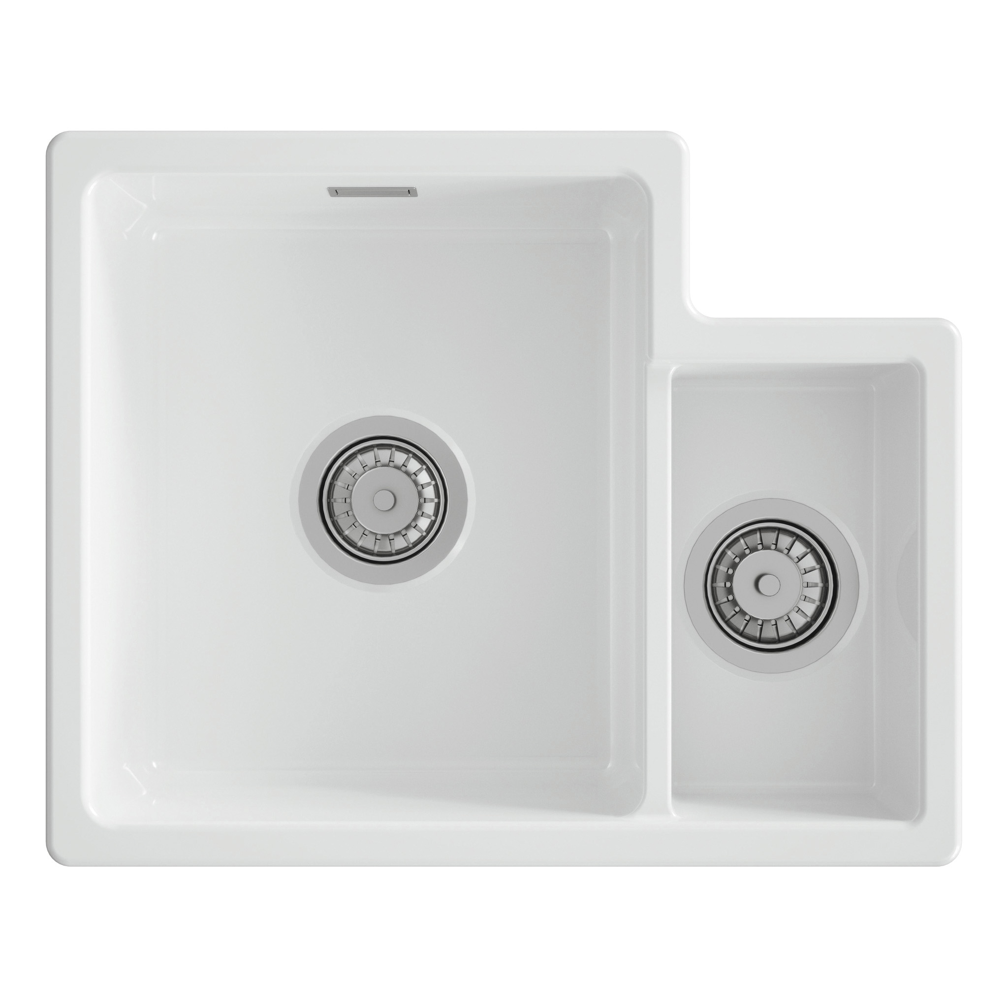 Butler & Rose Bryn 1.5 Bowl White Fine Fireclay Ceramic Inset/Undermount Kitchen Sink - 549 x 441mm