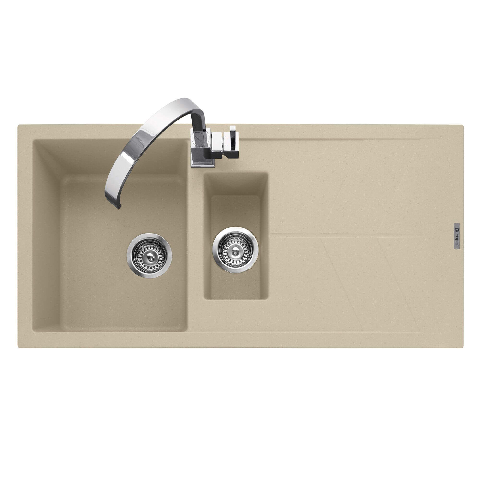 Caple Sotera 1.5 Bowl Granite Composite Kitchen Sink & Waste Kit with Reversible Drainer - 1000 x 500mm