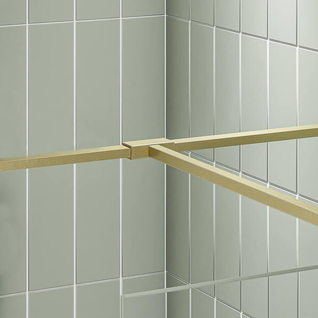 Harbour T-Piece Join for 2 Panels - Brushed Brass