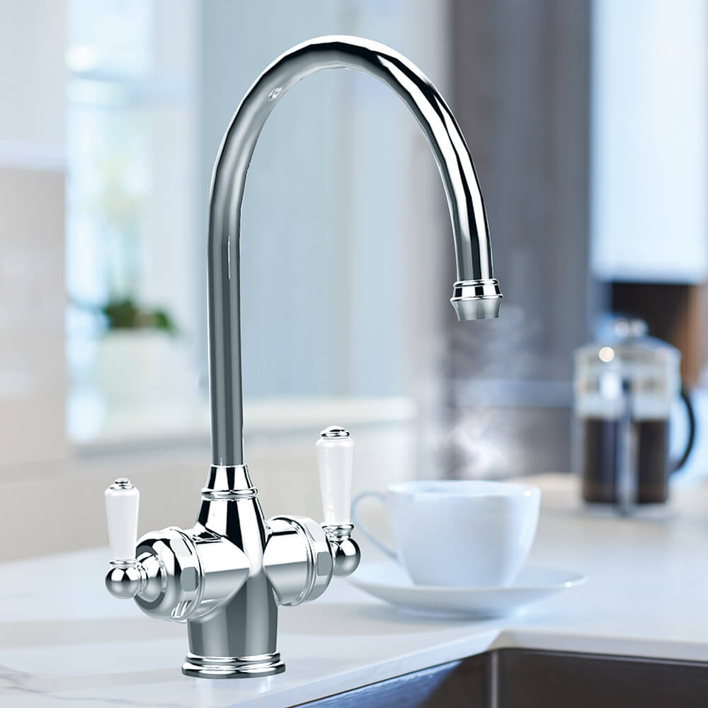 Perrin & Rowe Phoenician C Spout 3-in-1 Instant Hot Water Mixer Tap