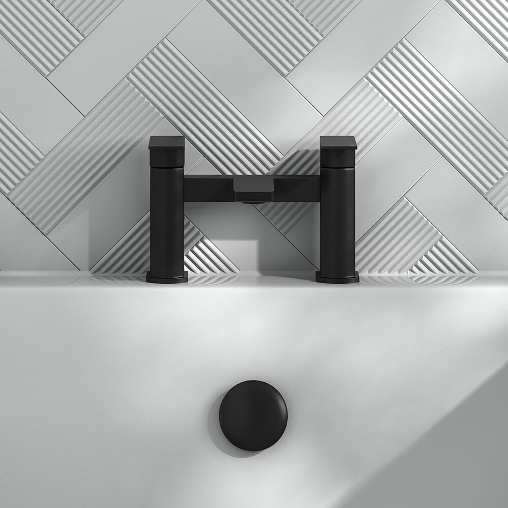 Harbour Status Deck Mounted Bath Filler - Matt Black
