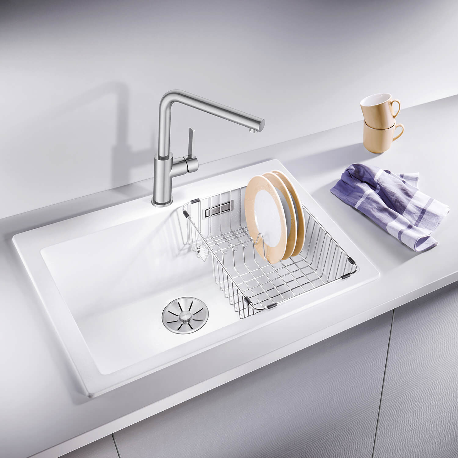 Blanco Lanora Eco Cold Start WRAS Approved Brushed Stainless Steel Mono Kitchen Mixer Tap