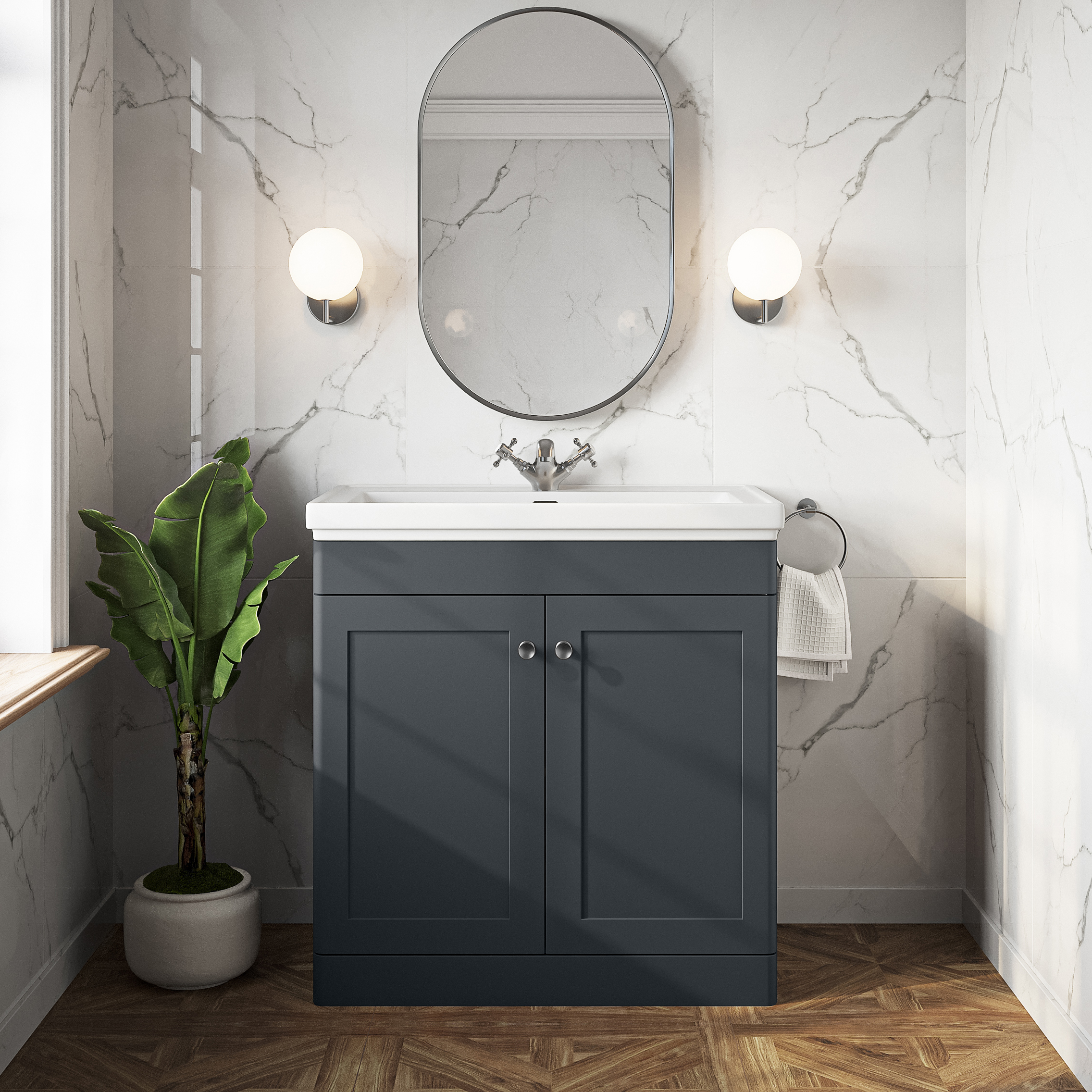 Butler & Rose Ophelia 800mm Floorstanding 2 Door Vanity Unit & Basin