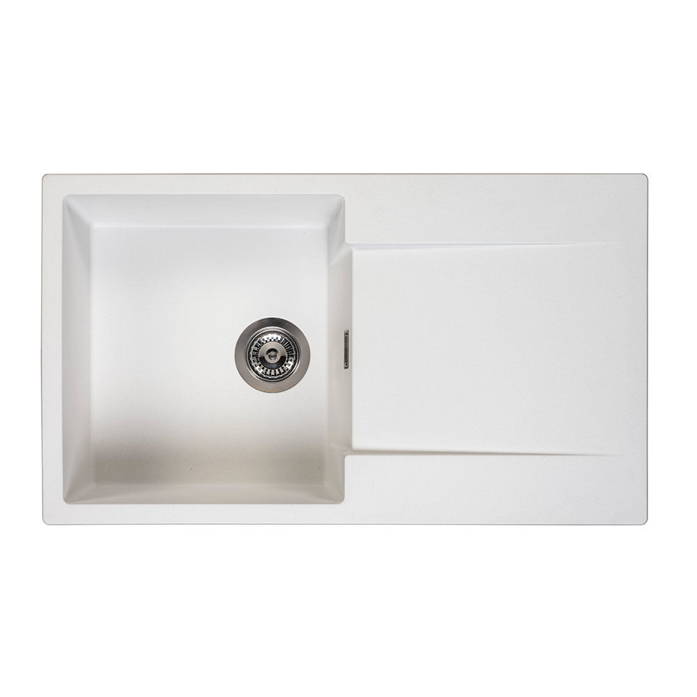 Reginox Amsterdam Compact Single Bowl Granite Composite Kitchen sink & Waste Kit with Reversible Drainer - 860 x 500mm