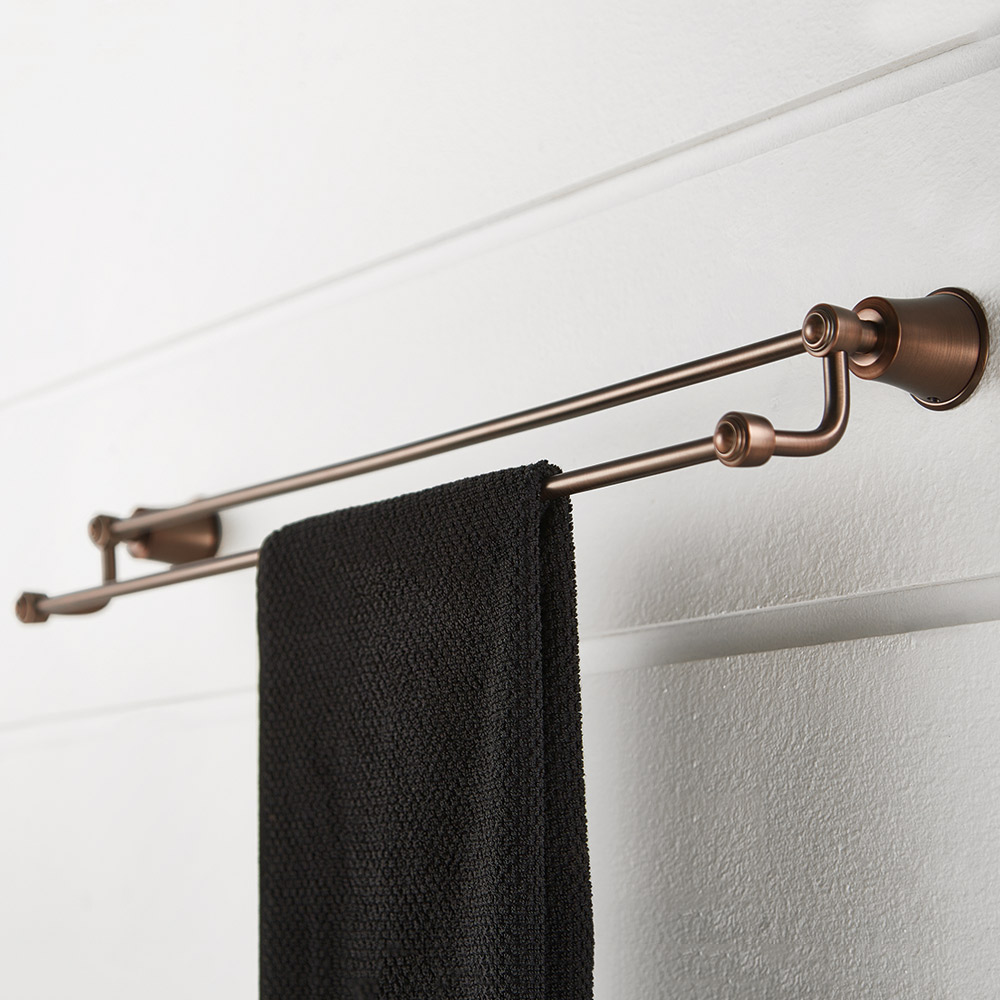 Flova Liberty Oil Rubbed Bronze Double Towel Bar - 650mm