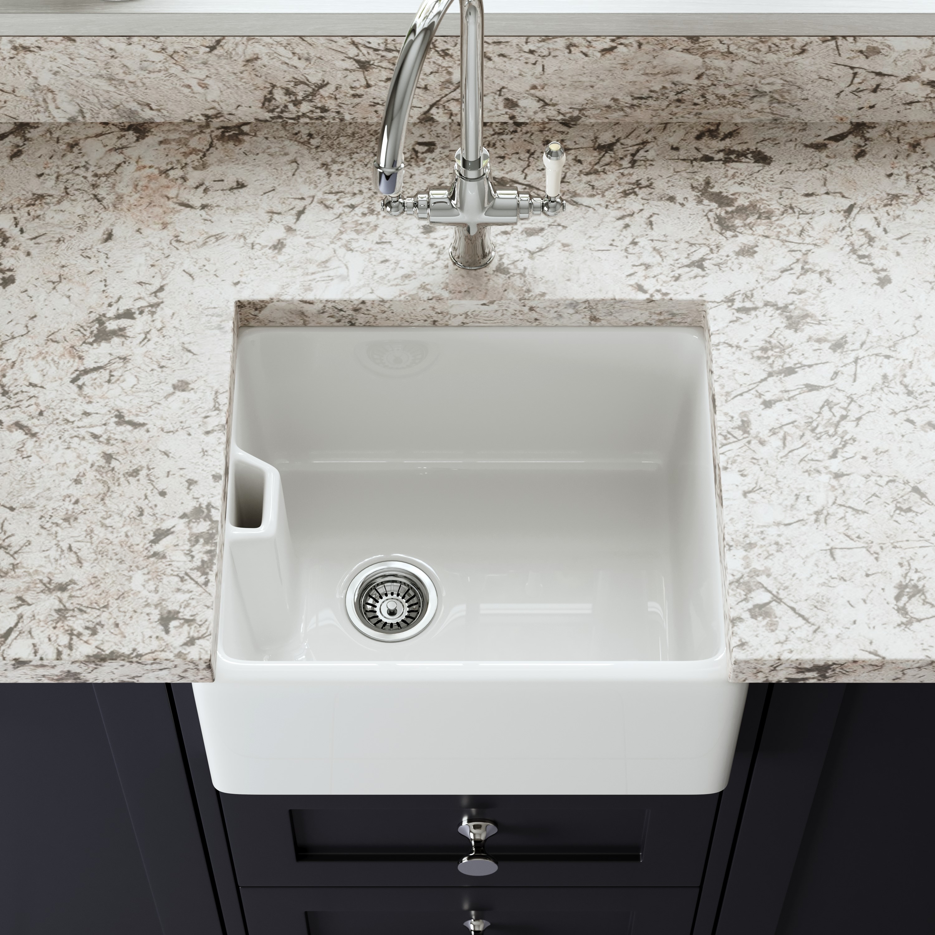 Butler & Rose Belfast / Butler Ceramic Fireclay Kitchen Sink - 460 x 380mm