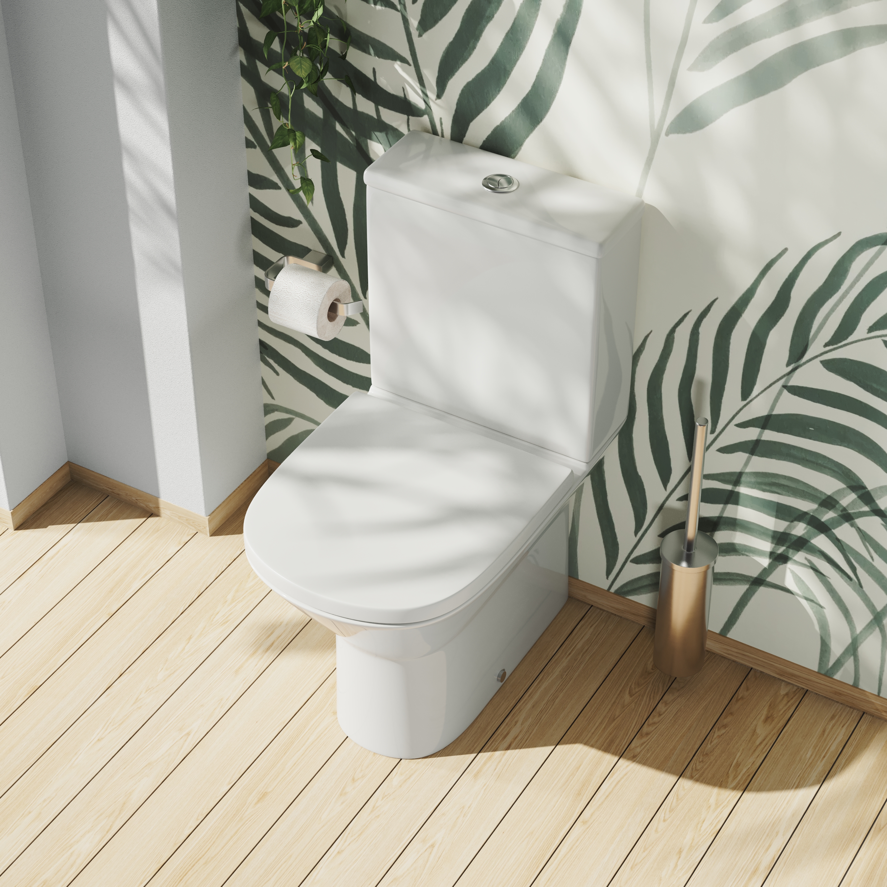 Harbour Identity Close Coupled Rimless Back to Wall Toilet & Soft Close Seat