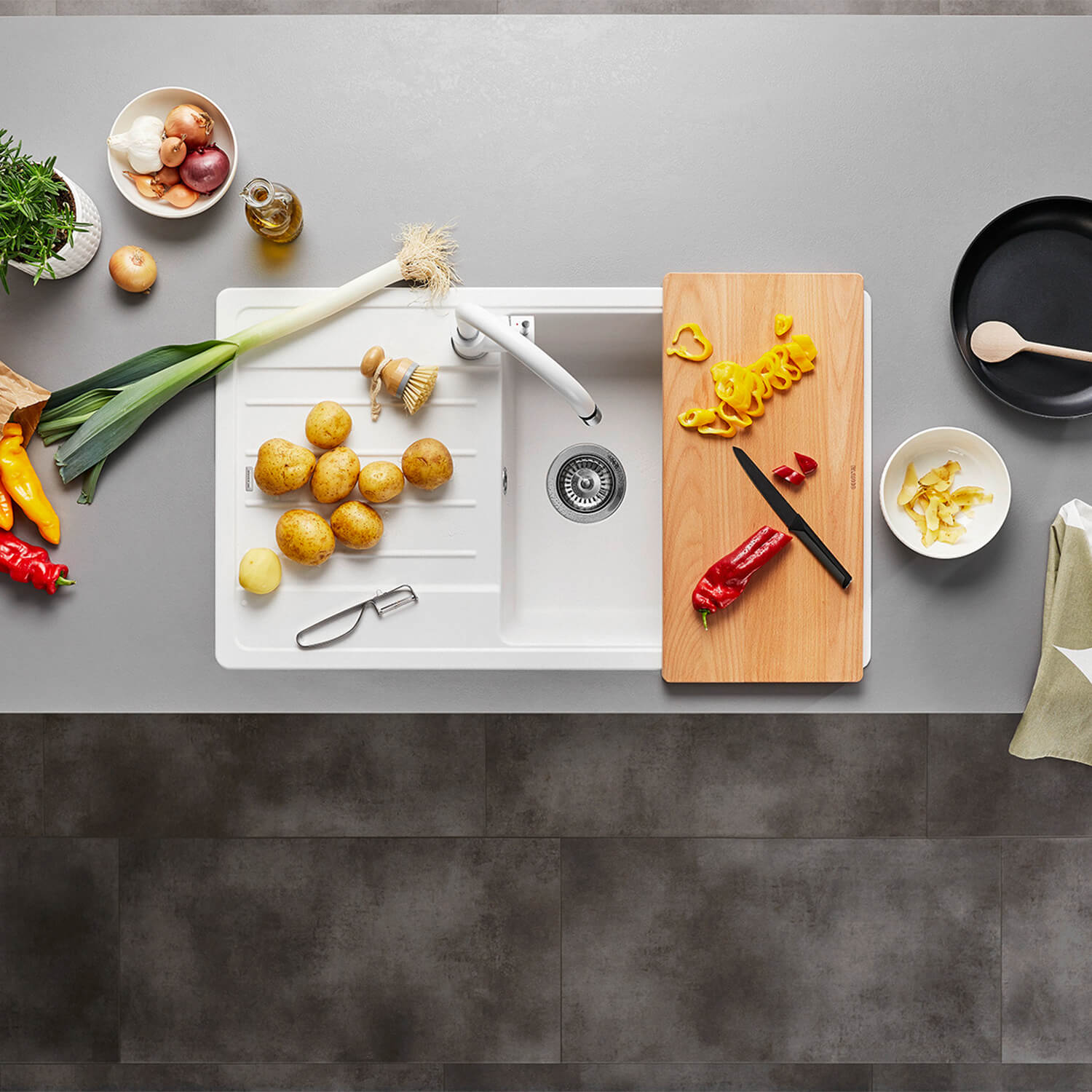 Blanco Legra XL 6 S 1 Bowl Silgranit Composite Kitchen Sink & Waste with Reversible Drainer - 860 x 500mm