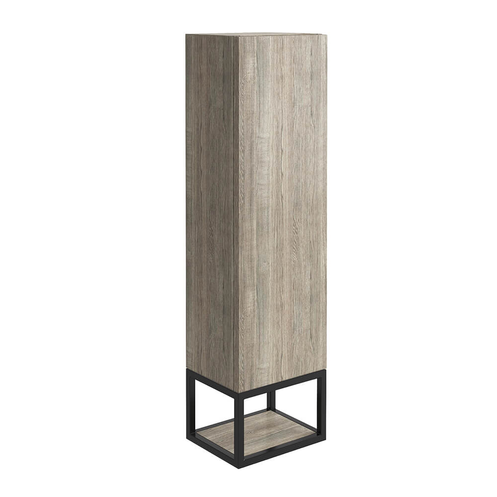 Harbour Virtue 1100mm Wall Mounted Tall Storage Cabinet with Matt Black Frame Shelf