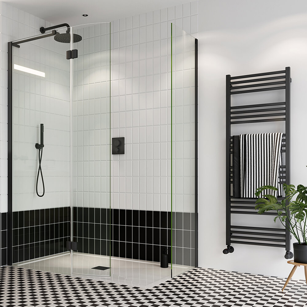 Crosswater MPRO Matt Black Heated Towel Rail