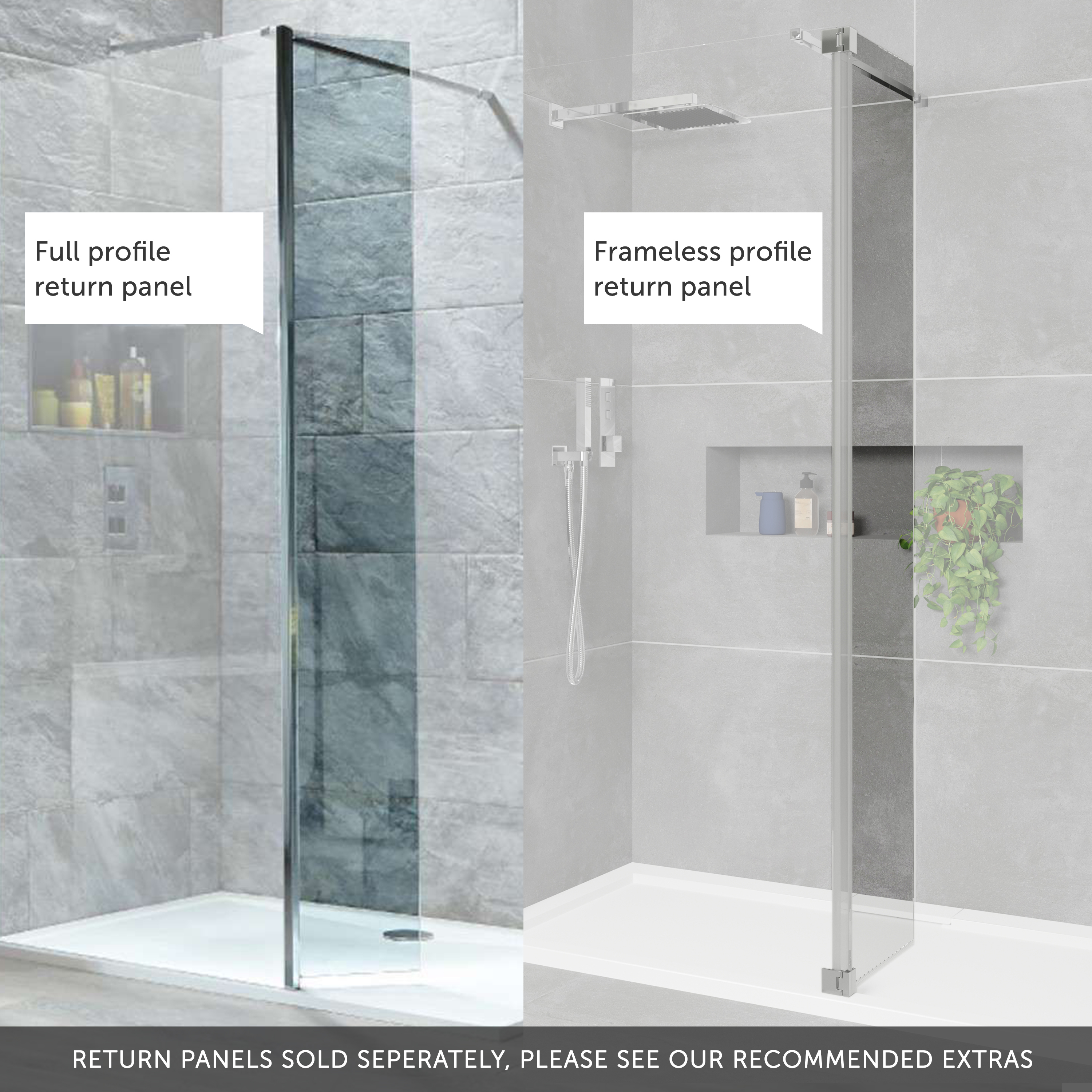 Harbour i8 8mm 2m Tall Easy Clean Wetroom 2 Panel Pack