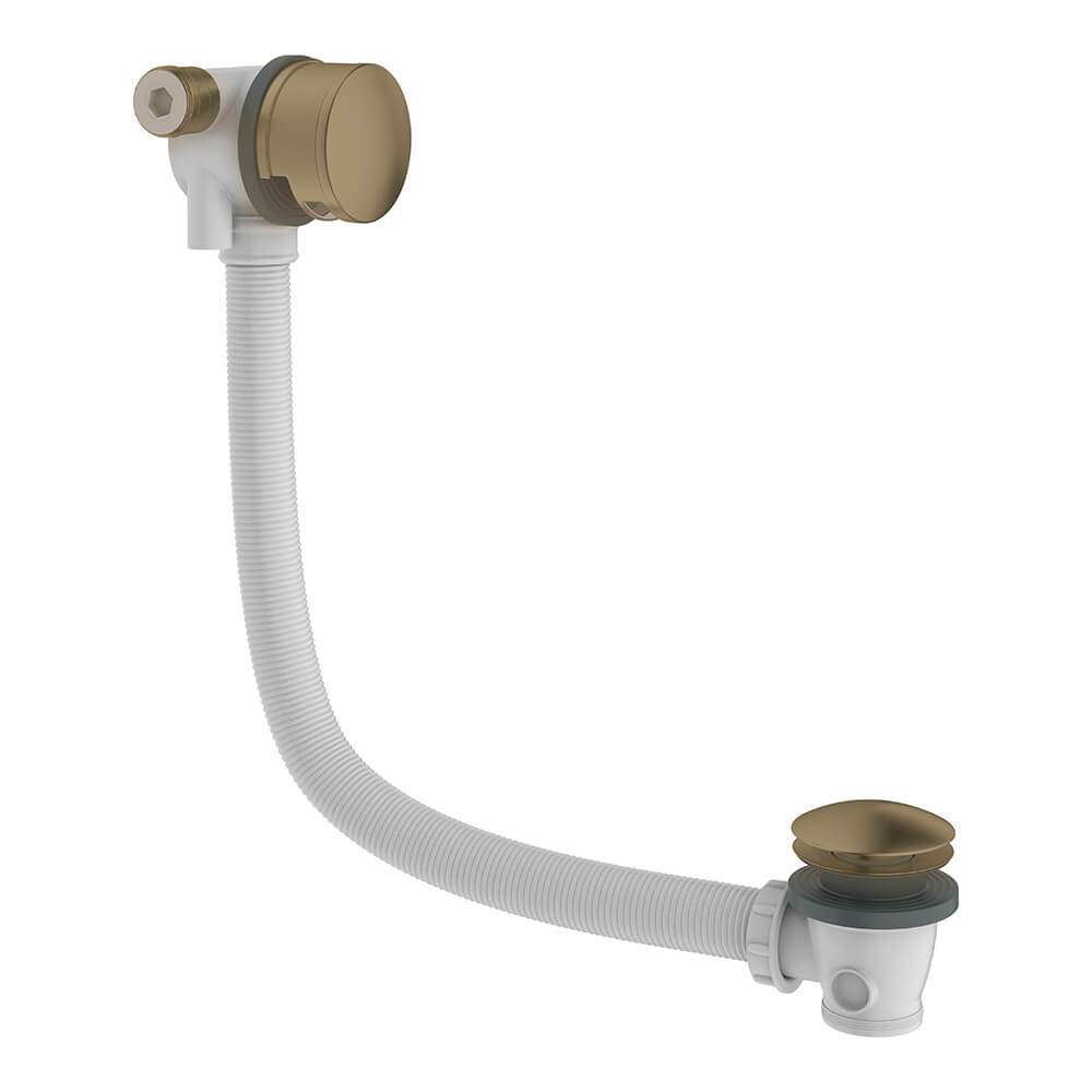 Britton Bathrooms Hoxton Overflow Bath Filler & Waste - Brushed Brass