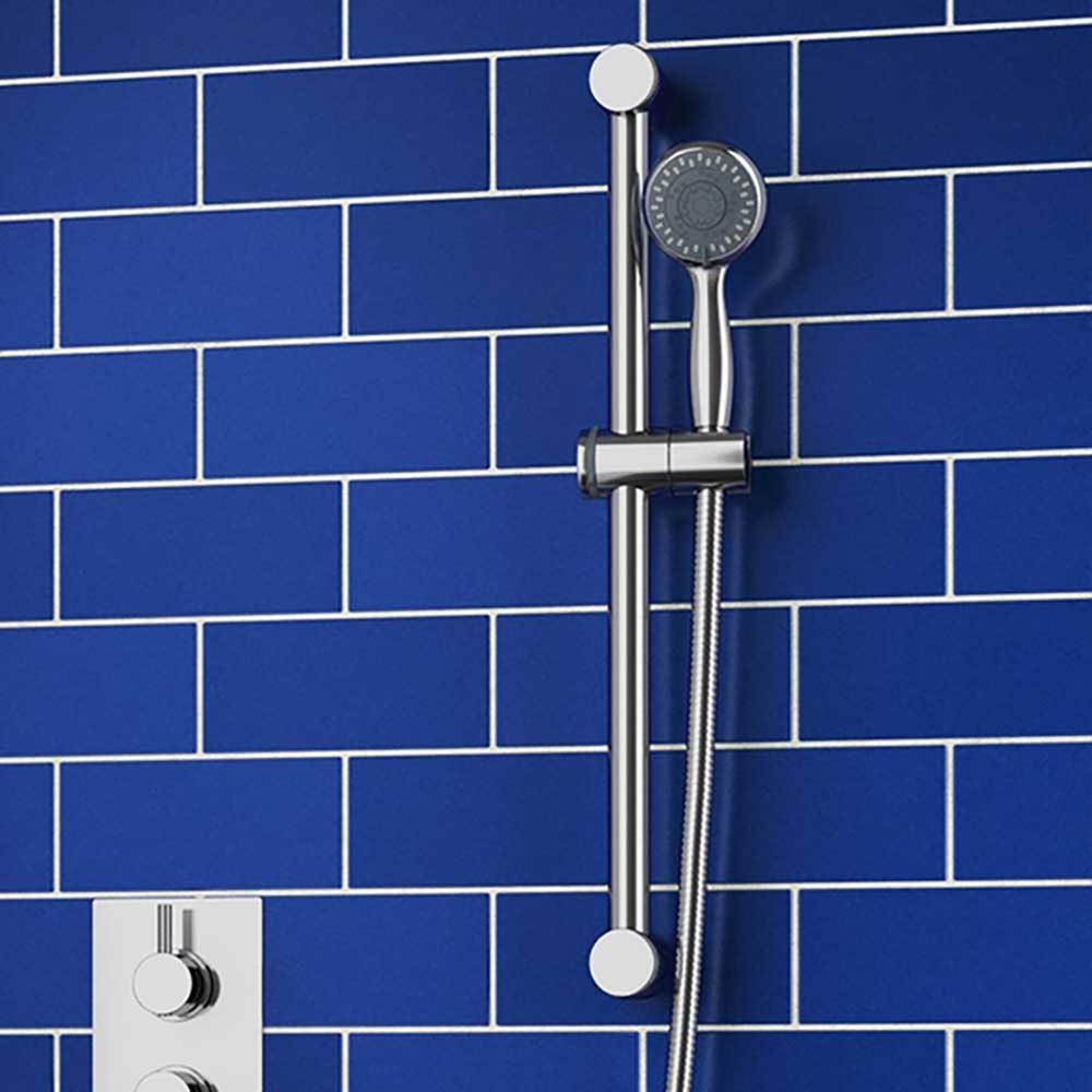 Vellamo Round Shower Riser Rail Kit - Chrome