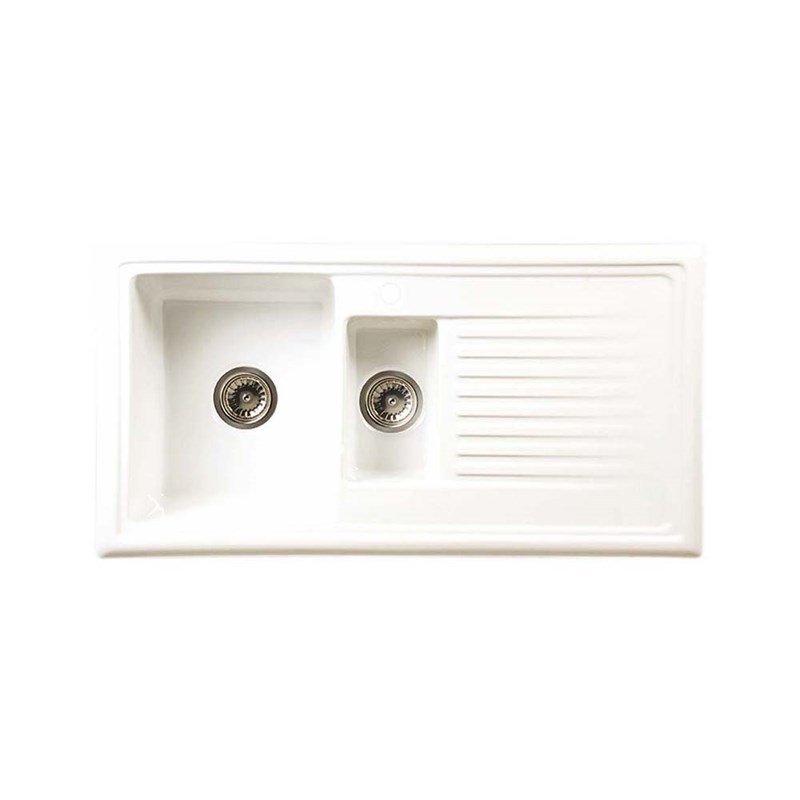 Reginox 1.5 Bowl Ceramic Kitchen Sink & Waste Kit with Reversible Drainer - 1010 x 525mm