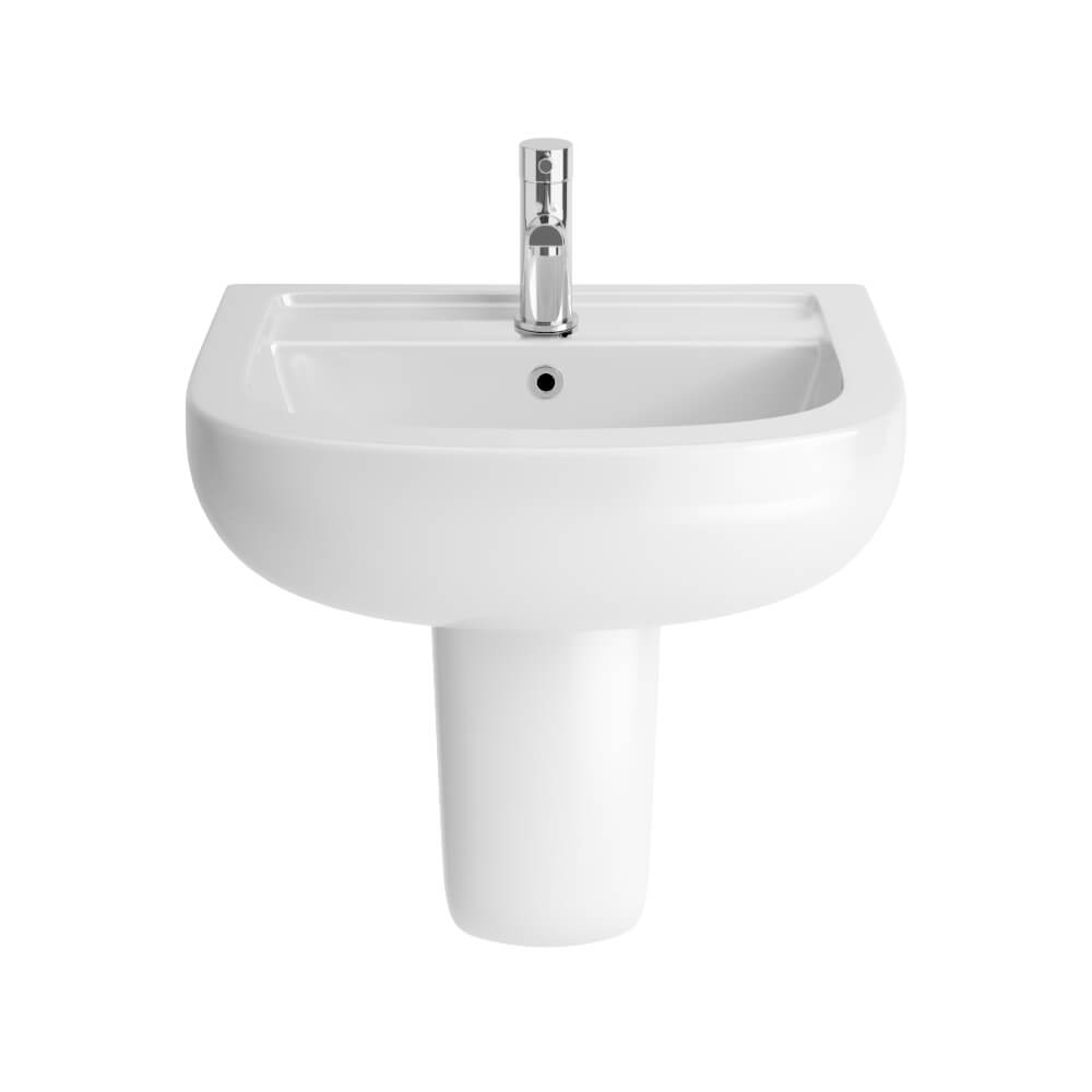 Harbour Grace 550mm 1 Tap Hole Basin & Semi Pedestal